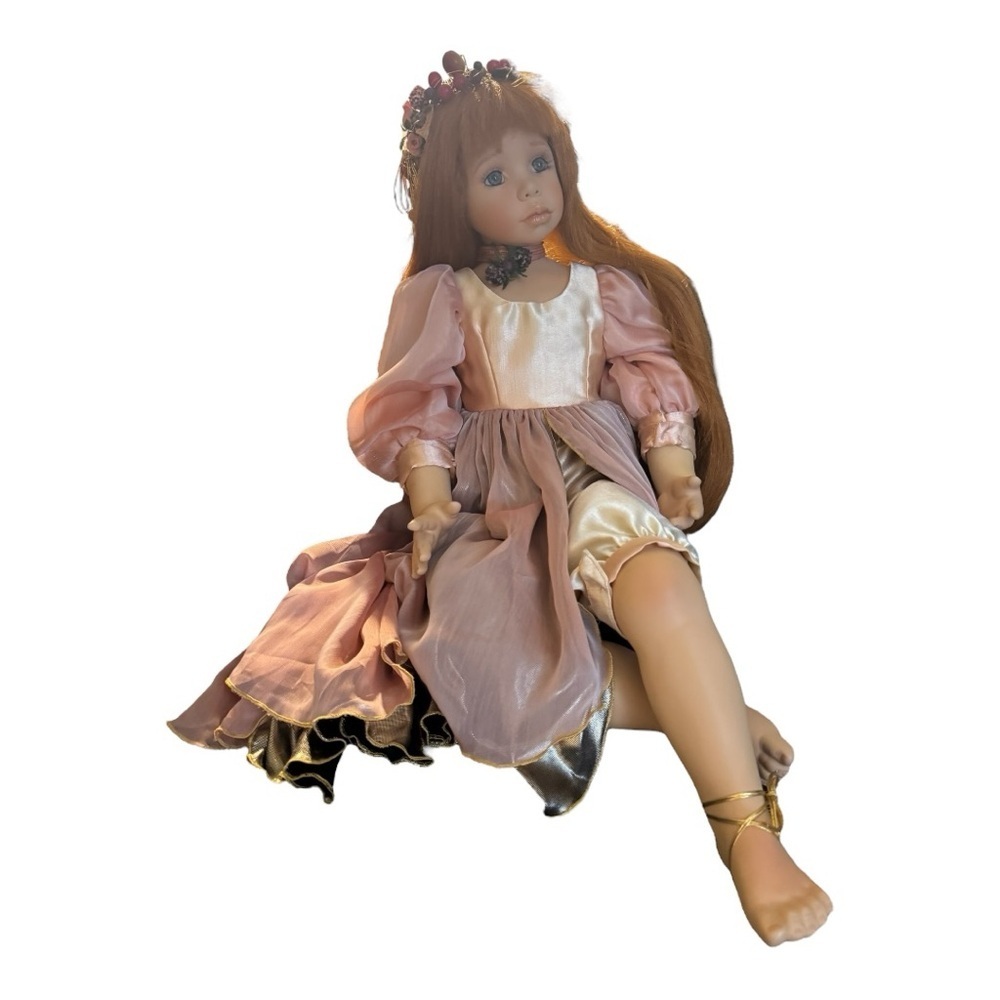 Charming Pink and Cream Doll with Long Hair - Picture 6 of 6